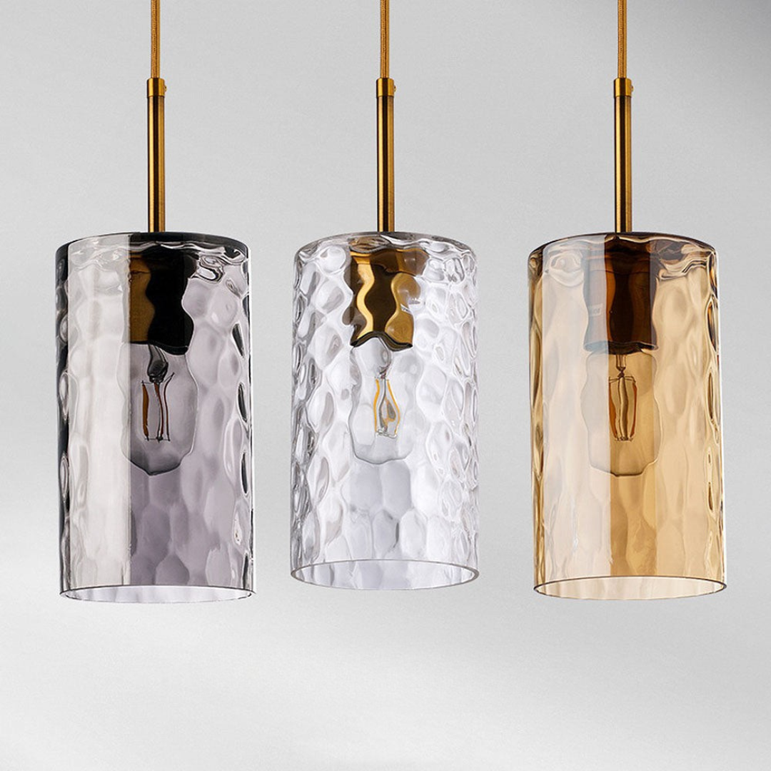 Olina - Lámpara Colgante de Vidrio Ripple para Comedor – Diseño Moderno y Artístico