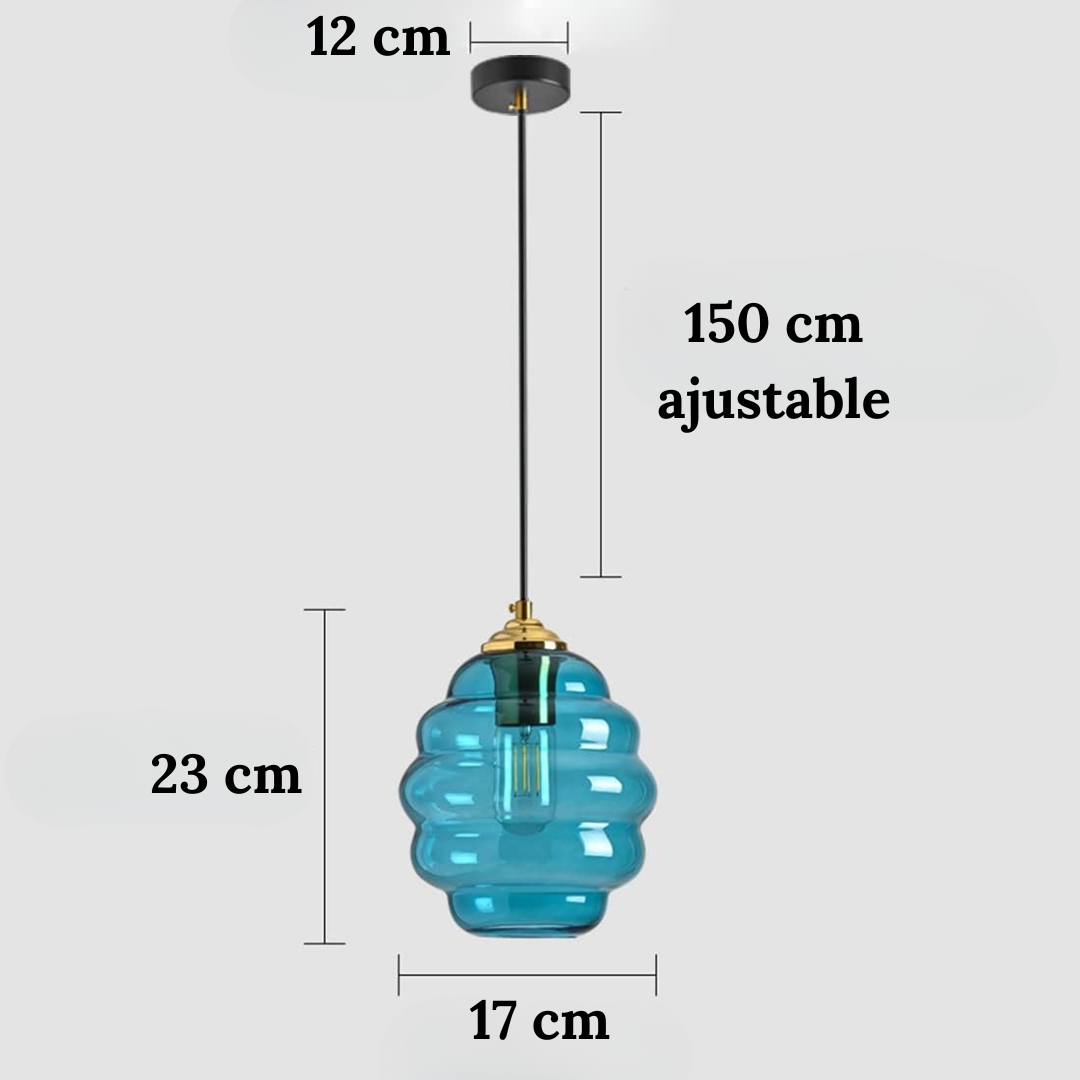 Evania - Lámpara Colgante Moderna de Vidrio para Techo - Iluminación Elegante y Ajustable para Cocina y Comedor