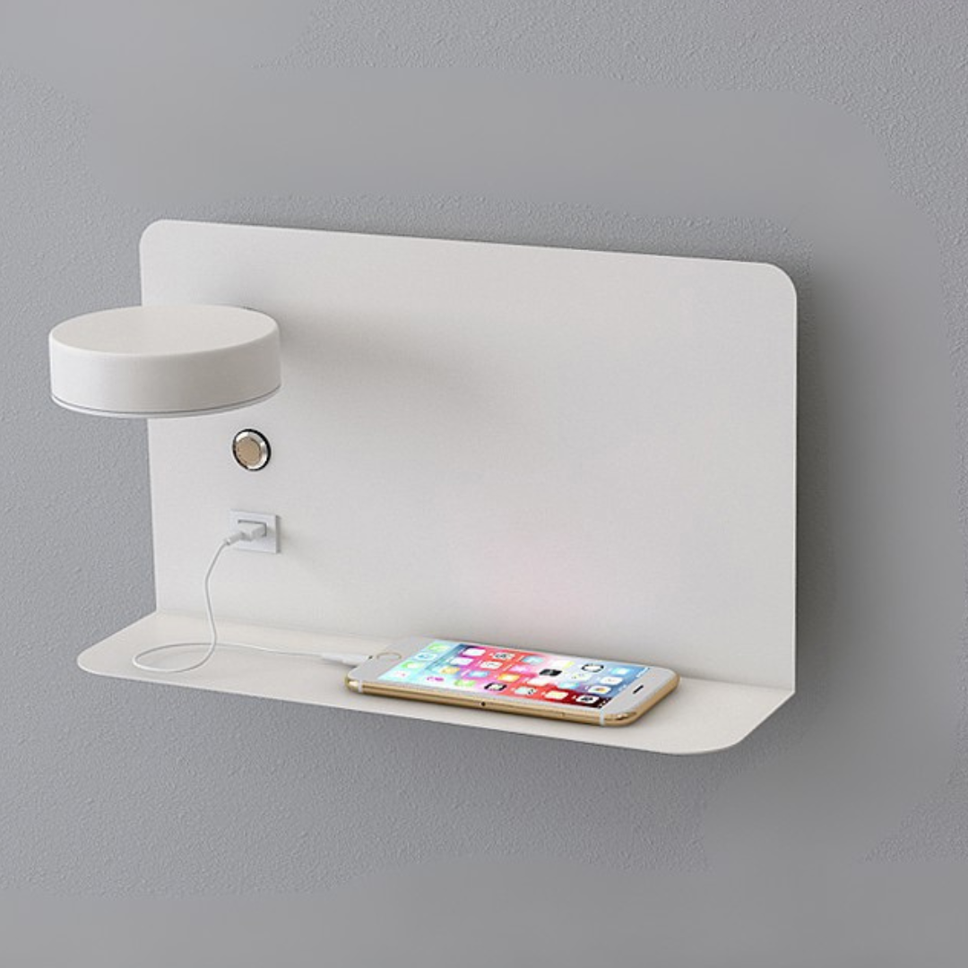Lumesa - Lámpara de Pared Minimalista - Diseño Elegante y Funcional - Lámpara de Noche Hotel - Cargador de Teléfono USB