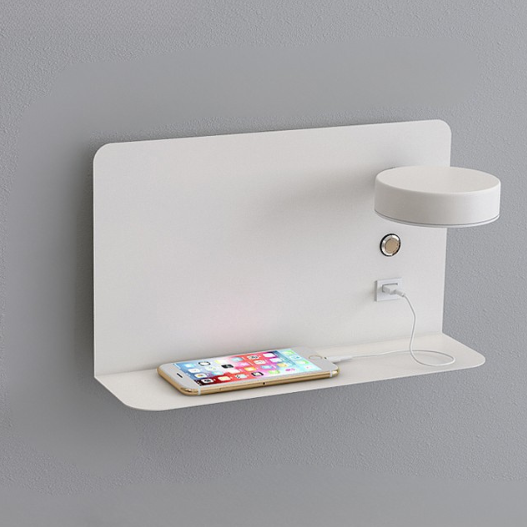 Lumesa - Lámpara de Pared Minimalista - Diseño Elegante y Funcional - Lámpara de Noche Hotel - Cargador de Teléfono USB