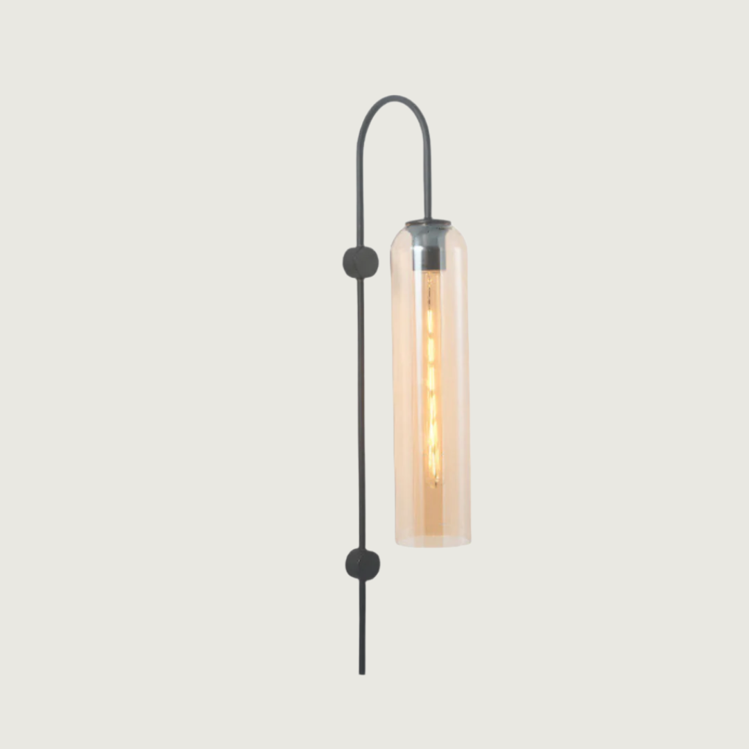 Voliya - Lámpara de Pared Moderna de Vidrio y Hierro - Aplique Pared LED E27 con Diseño Elegante - Ideal para Decoración Interior