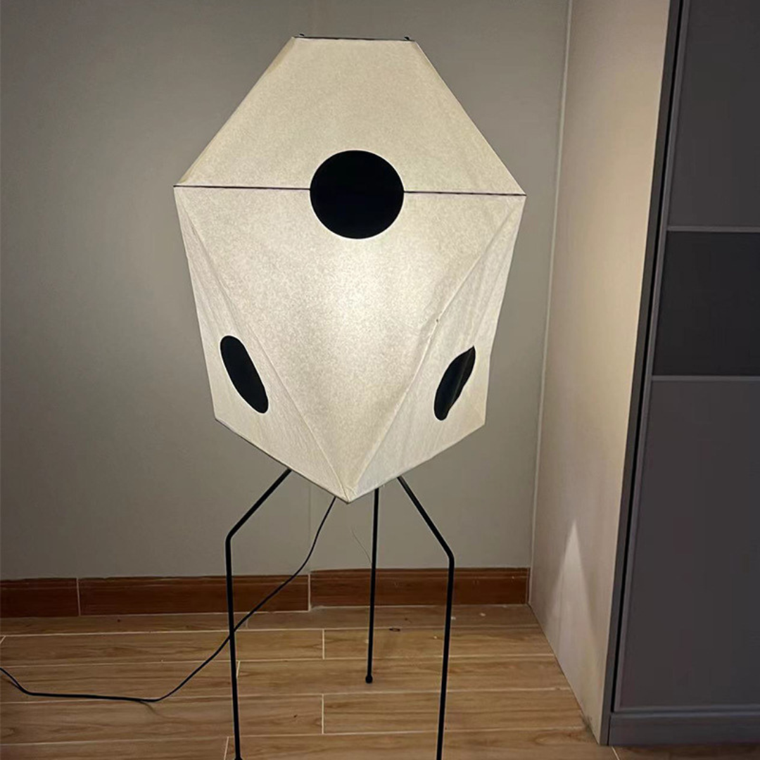 Vorny - Lámpara de Pie de Papel Japonés con Cuerpo Metálico – Diseño Elegante y Tranquilo