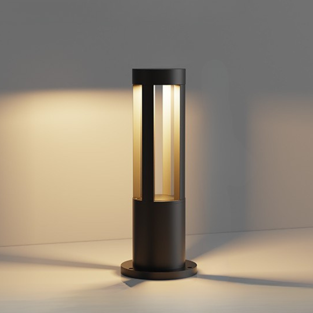 LuzVía - Baliza LED Exterior Negro Moderna y Resistente IP65