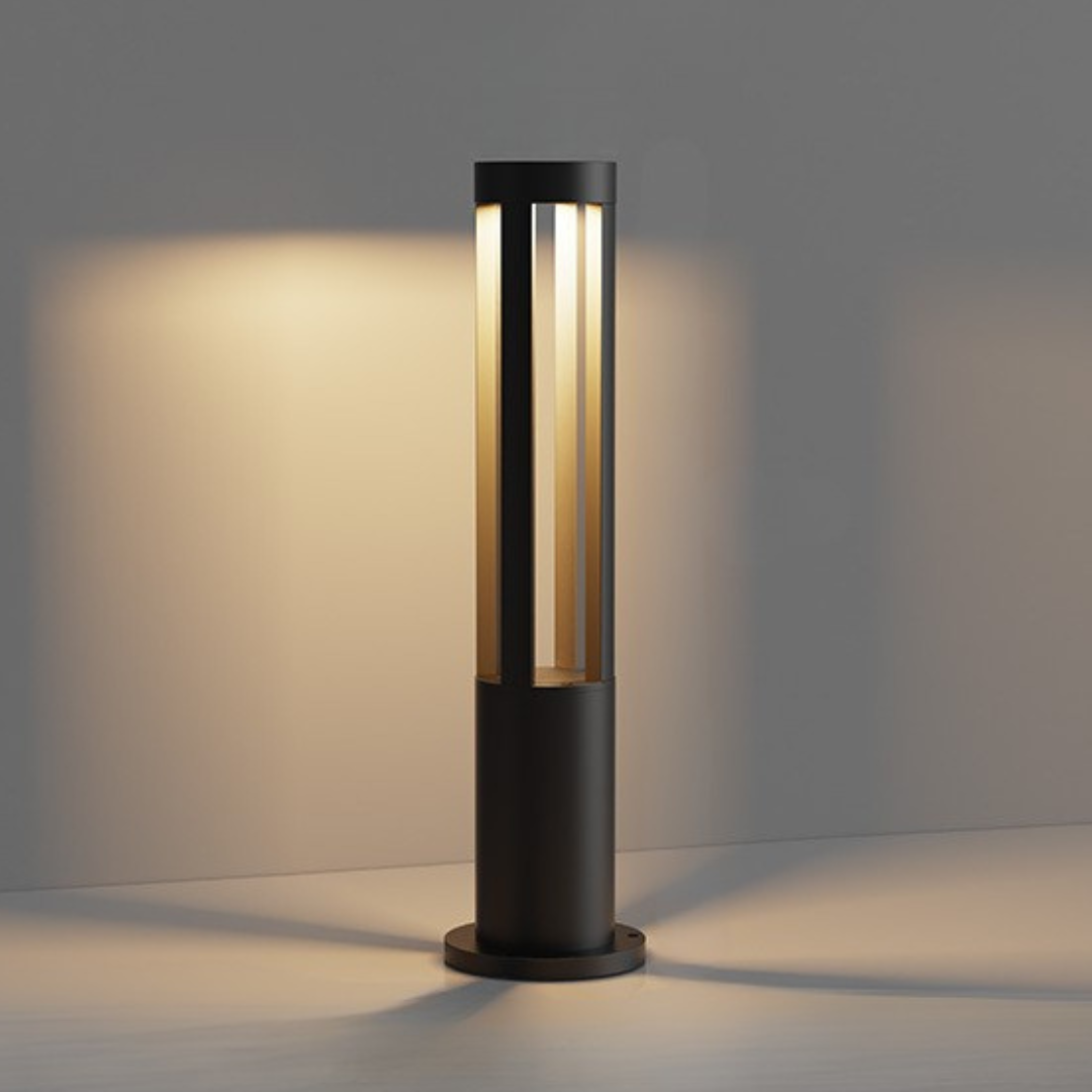 LuzVía - Baliza LED Exterior Negro Moderna y Resistente IP65