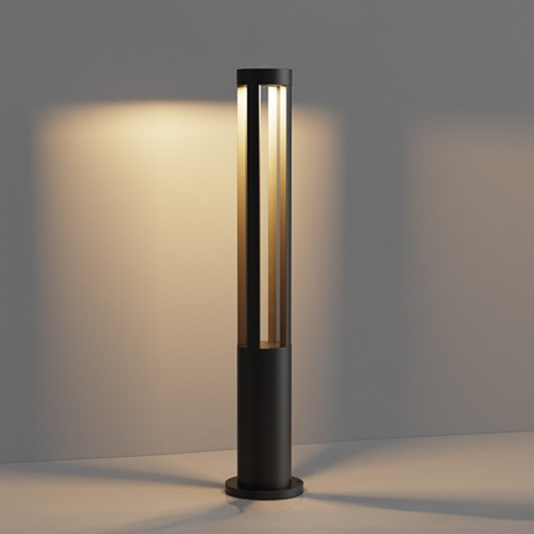 LuzVía - Baliza LED Exterior Negro Moderna y Resistente IP65