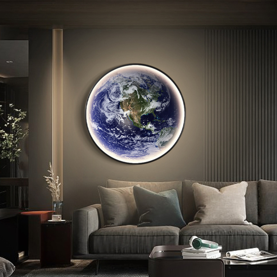 Lucéleste – Lámpara de Pared LED Luna y Tierra Astroclaro