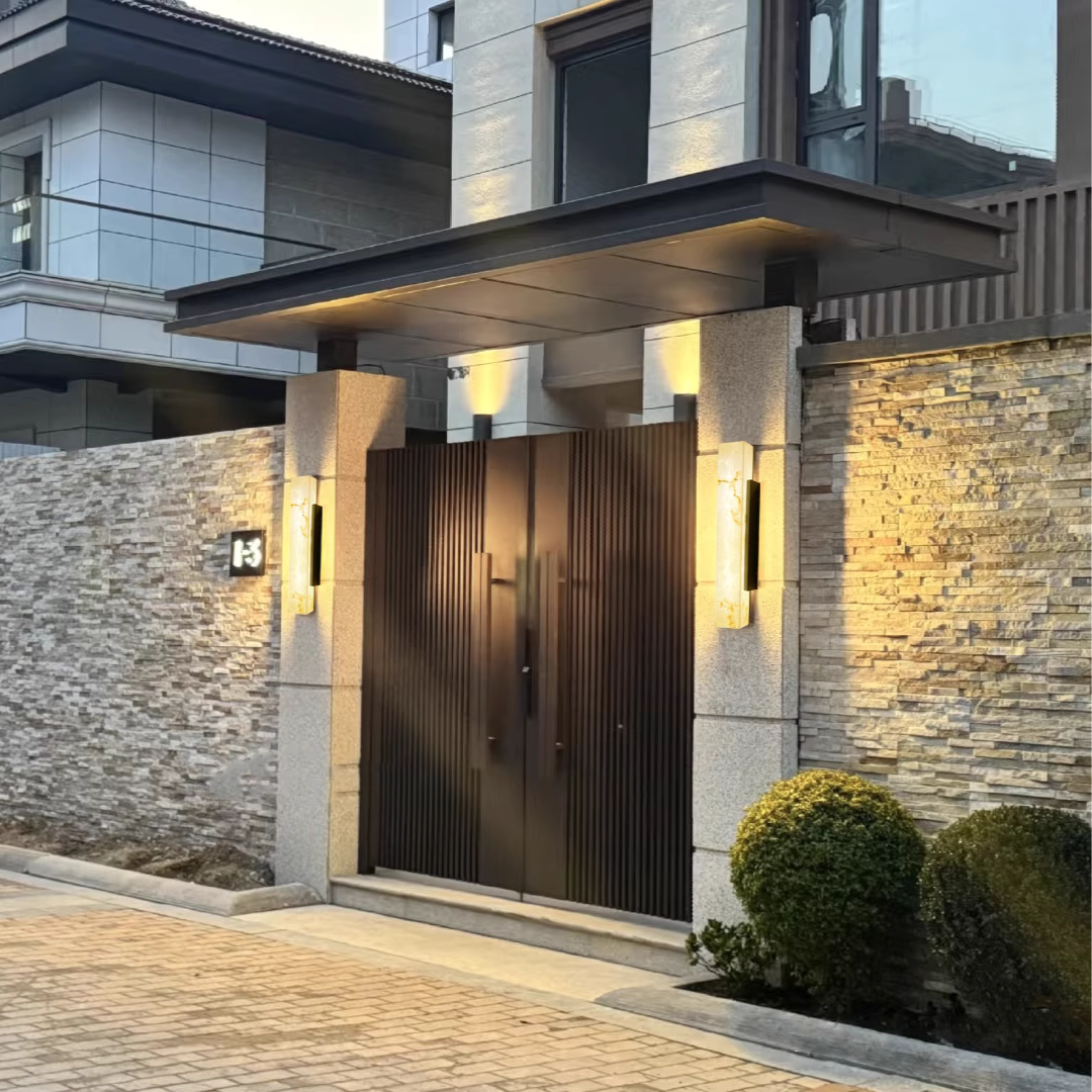 PiedraBrillante - Lámpara de Pared Lujo Chic Exterior de Mármol IP65 Astroclaro