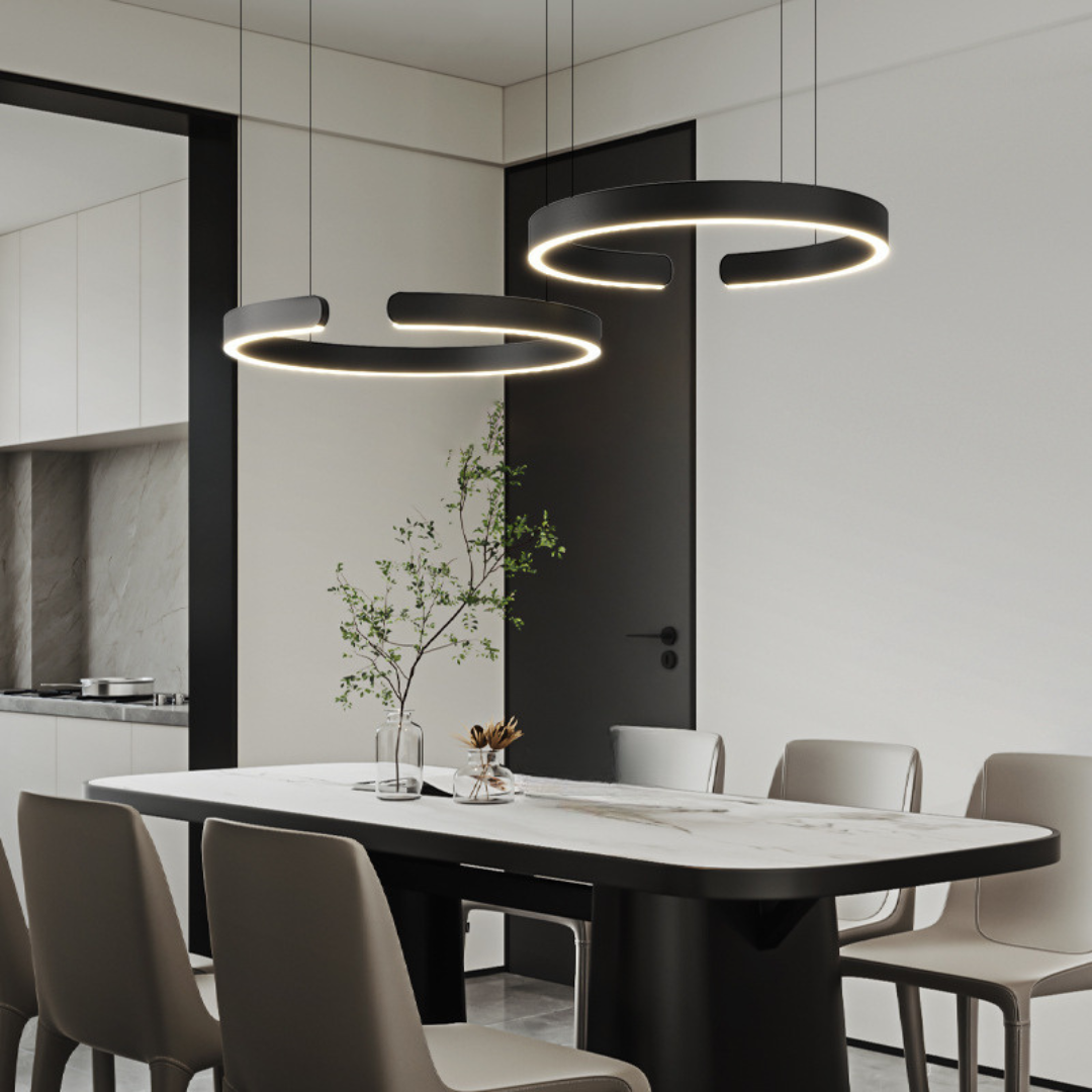 Veda - Lámpara Colgante LED Moderna Circular de Metal para Techo – Iluminación Sofisticada para Interiores Minimalistas