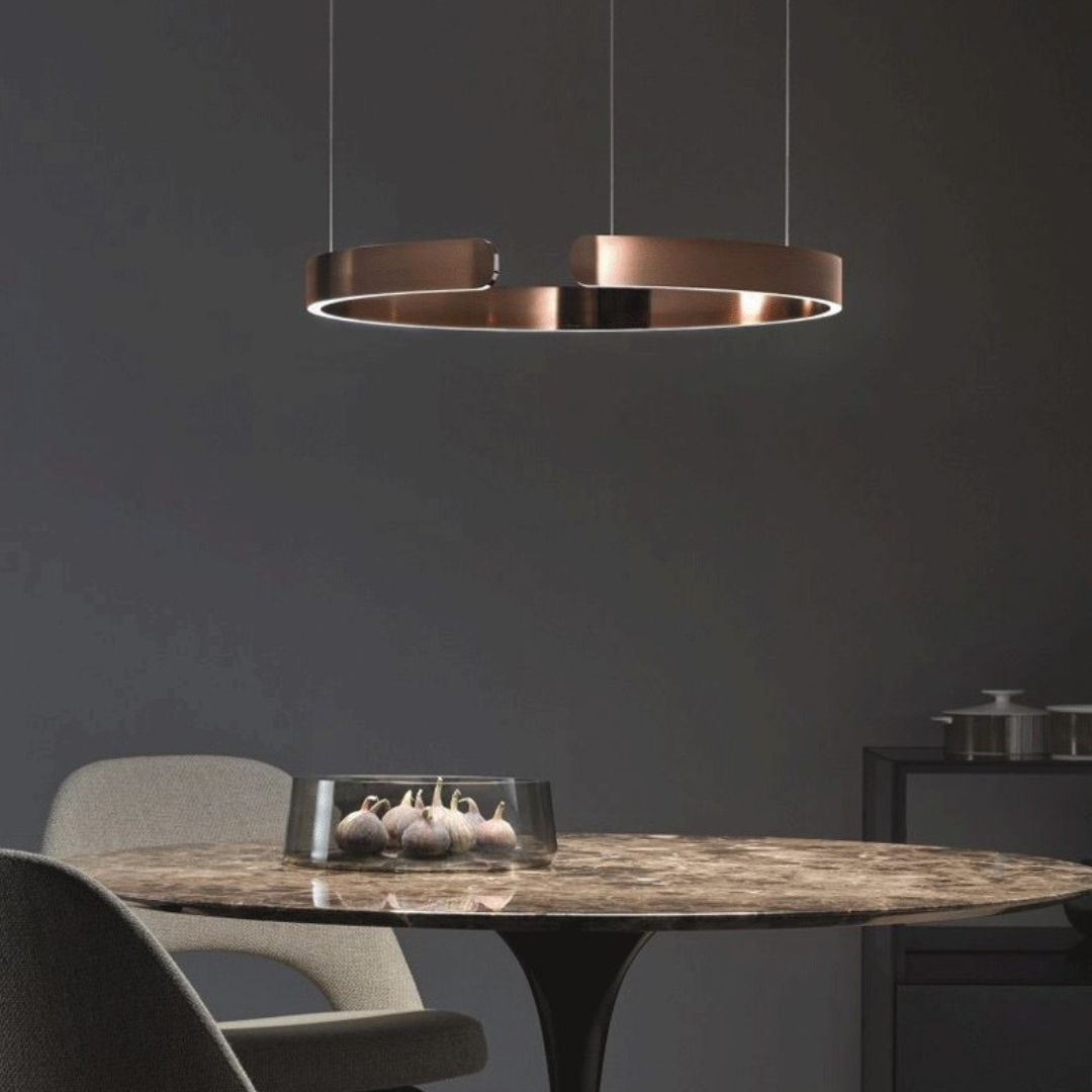 Veda - Lámpara Colgante LED Moderna Circular de Metal para Techo – Iluminación Sofisticada para Interiores Minimalistas