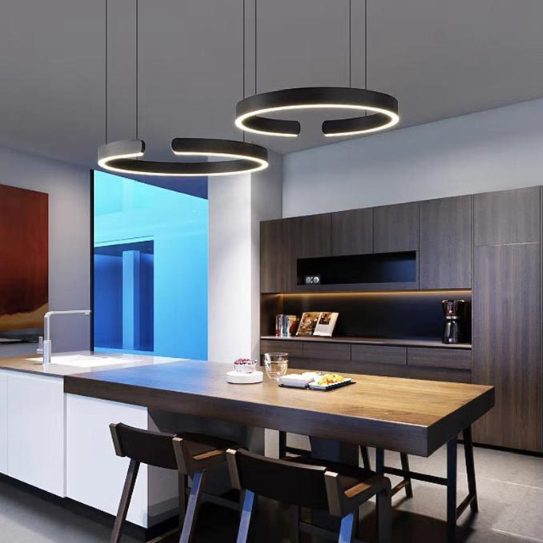 Veda - Lámpara Colgante LED Moderna Circular de Metal para Techo – Iluminación Sofisticada para Interiores Minimalistas