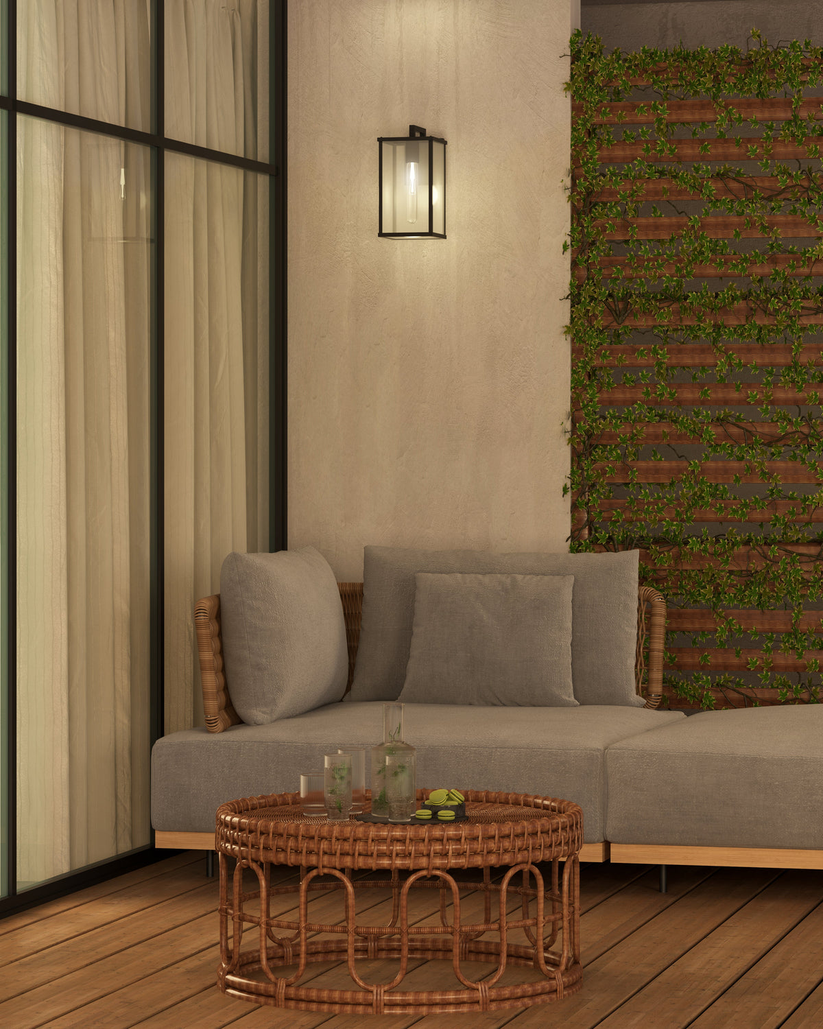 Farol de pared exterior Vitrel junto a una puerta de entrada – imagen 4