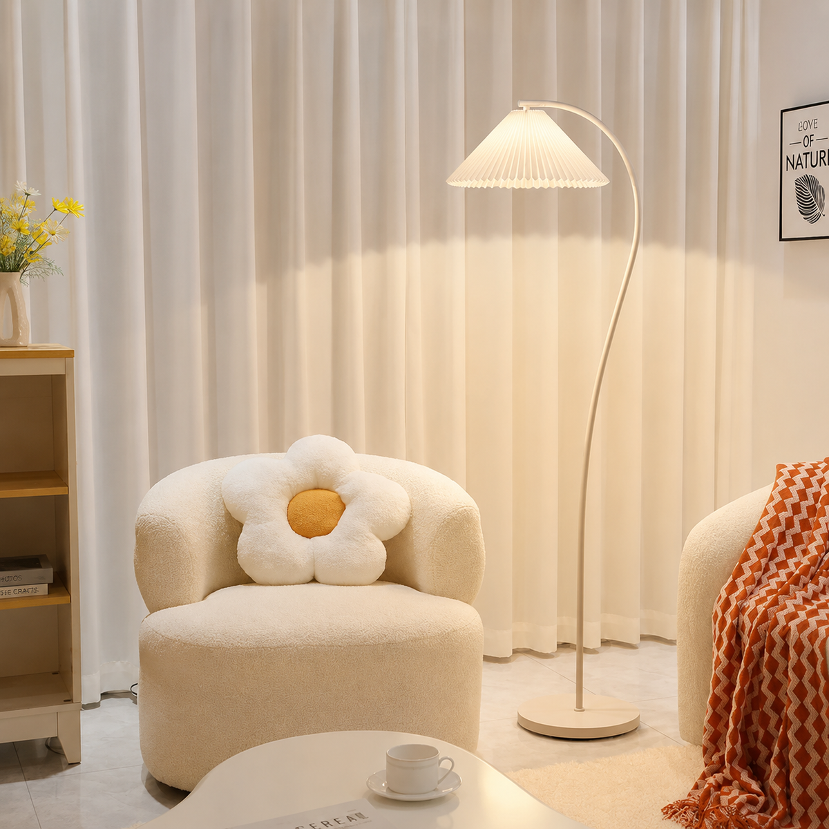 Erial - Lámpara de Pie LED Moderna con Diseño Plegable y Luz Regulable – Ideal para Hogar y Oficina