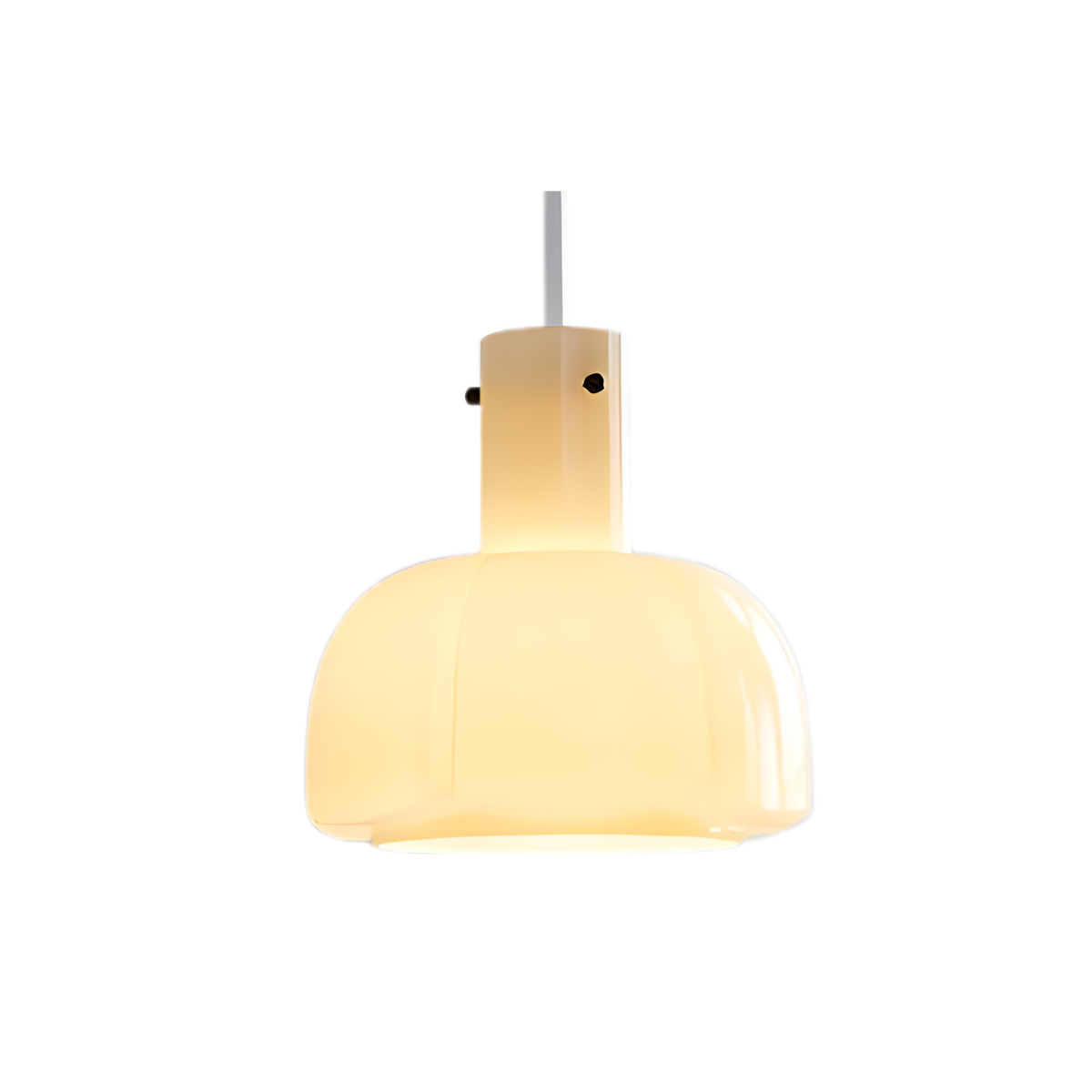 Lámpara colgante de cristal en forma de flor Amapela – beige sobre fondo negro