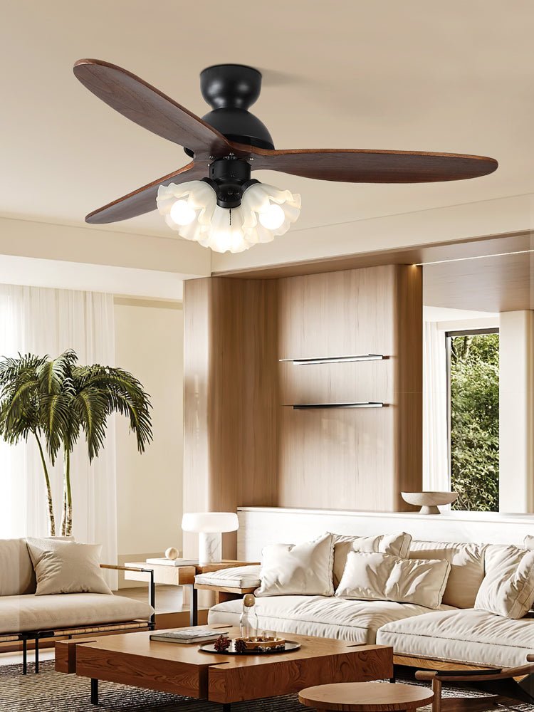 Ventilador de techo con luz Volanta en un dormitorio romántico – imagen 6
