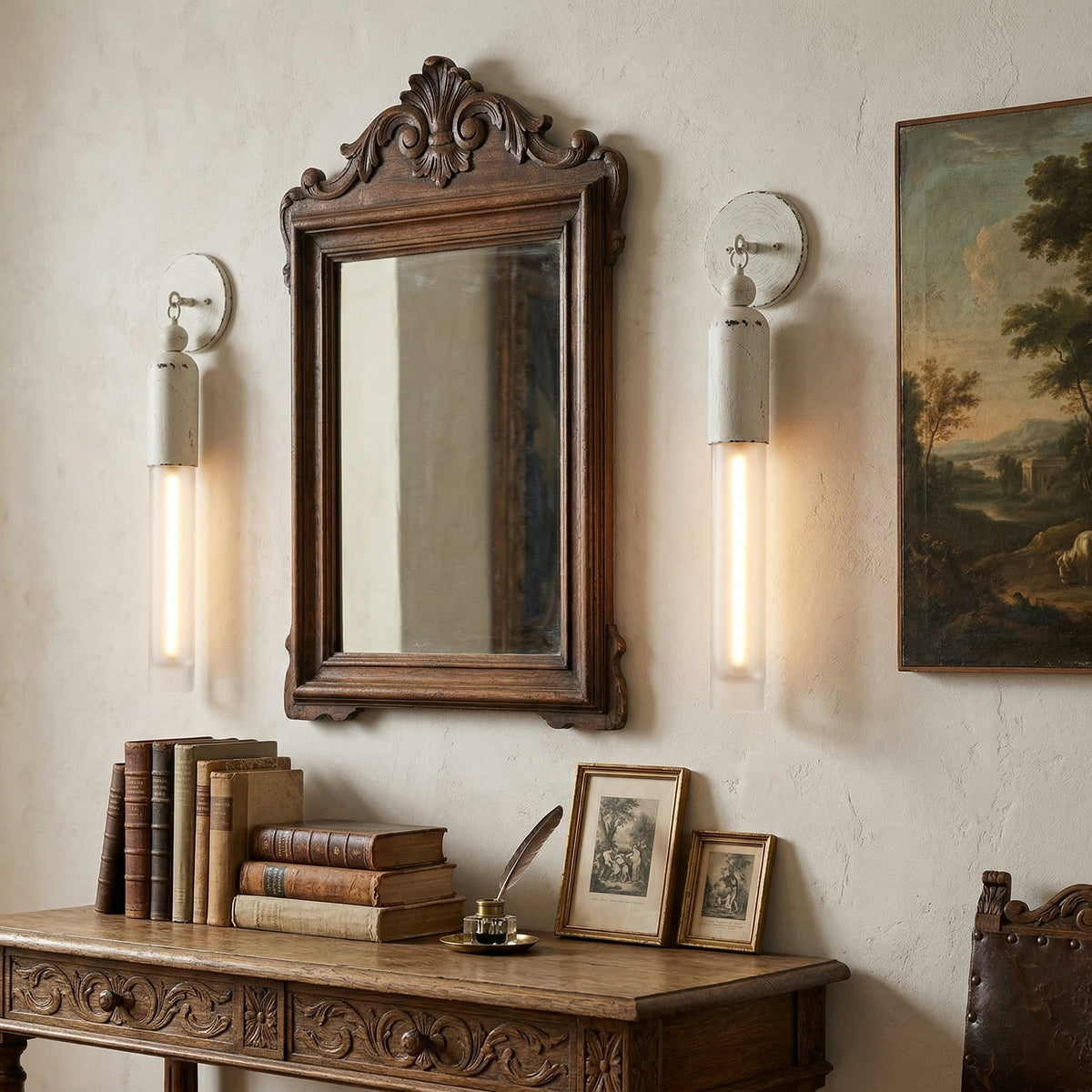 Aplique de pared de latón Pavesa junto a un espejo – imagen 11