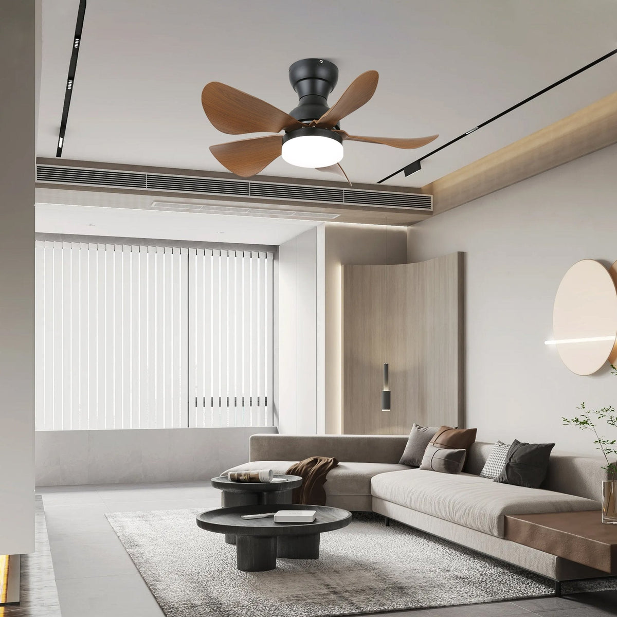Ventilador de techo con luz Bonela en un dormitorio acogedor – imagen 12