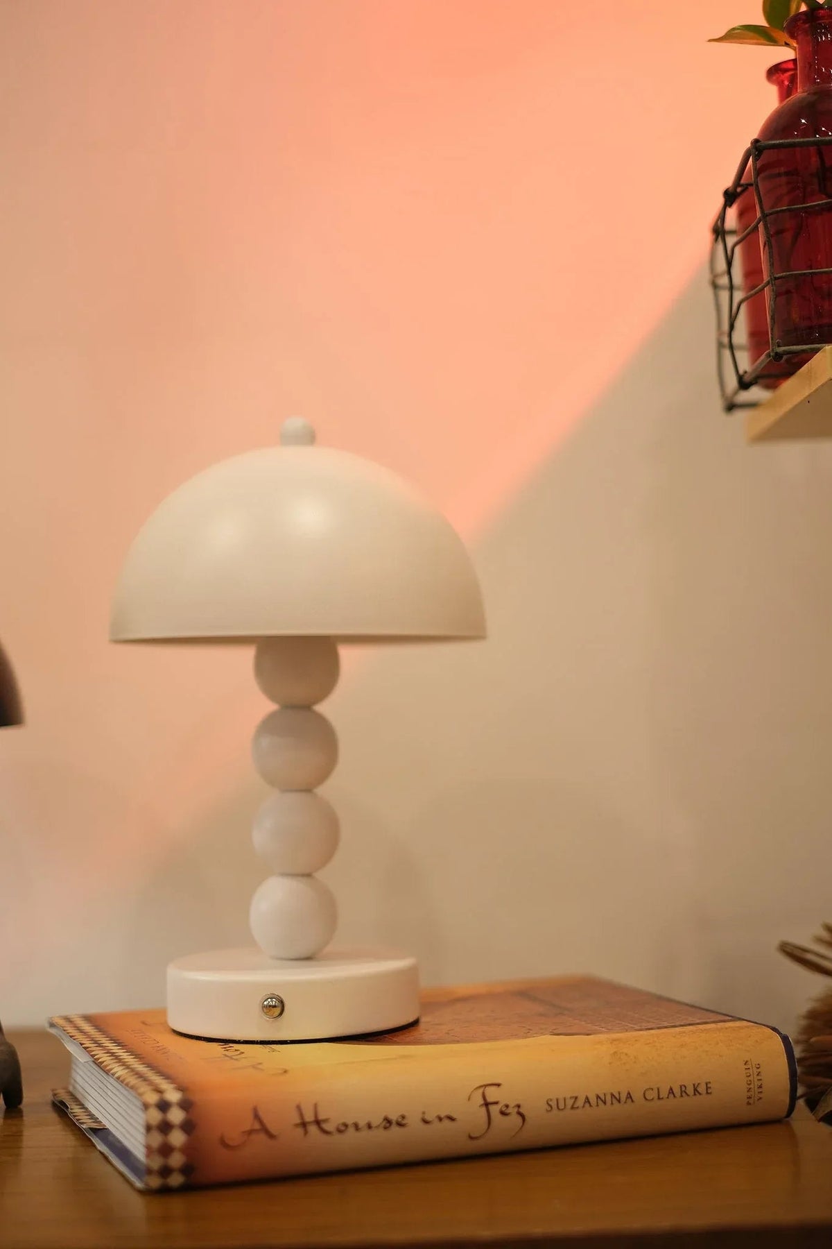 Bolina - Lámpara de Mesa LED Recargable Seta con Pie de Esferas