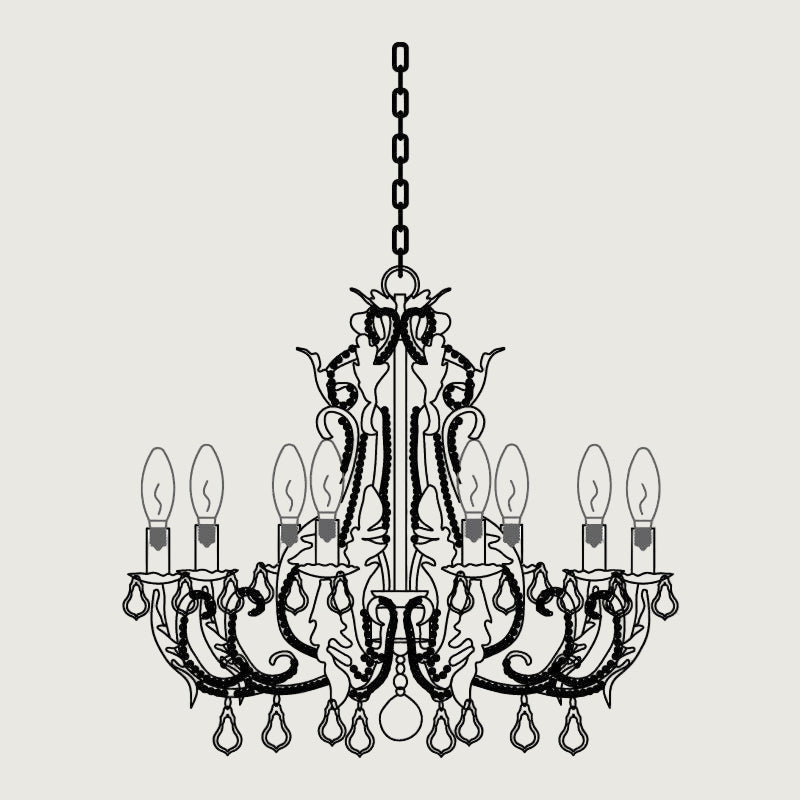 Candelabro de Techo de Cristal Vintage con 5 a 8 Luces para Interiores – Elegante Lámpara de Metal y Cristal 11