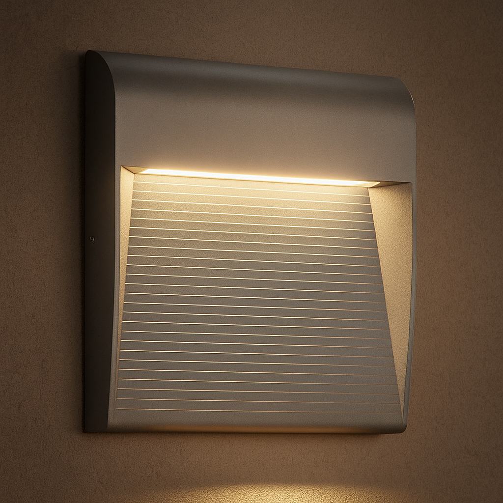 Aplique de pared exterior Fachela – gris, 22 × 22 cm