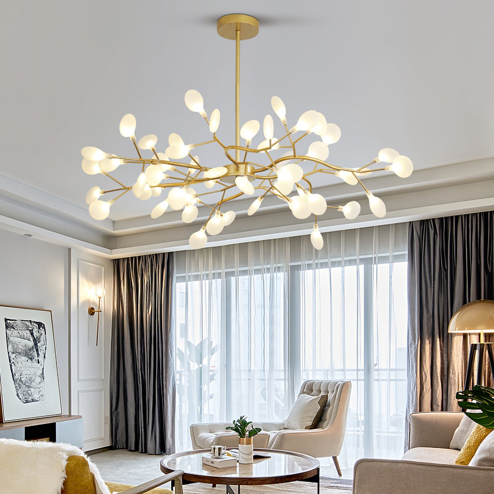 Chandeliers de Diseño Moderno con Forma de Satélite y Efecto Luciérnaga – Varios Tamaños Disponibles 5