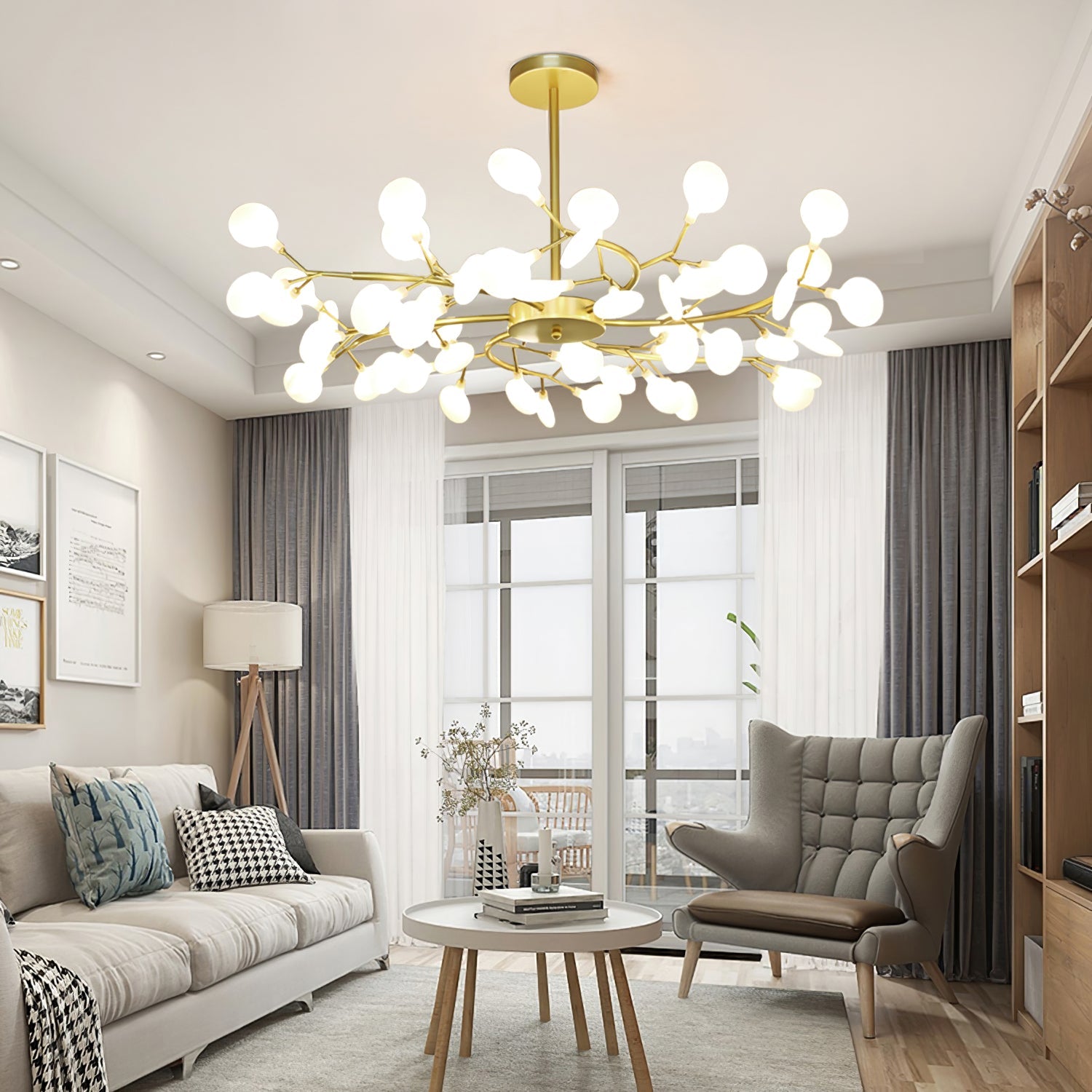 Chandeliers de Diseño Moderno con Forma de Satélite y Efecto Luciérnaga – Varios Tamaños Disponibles 7