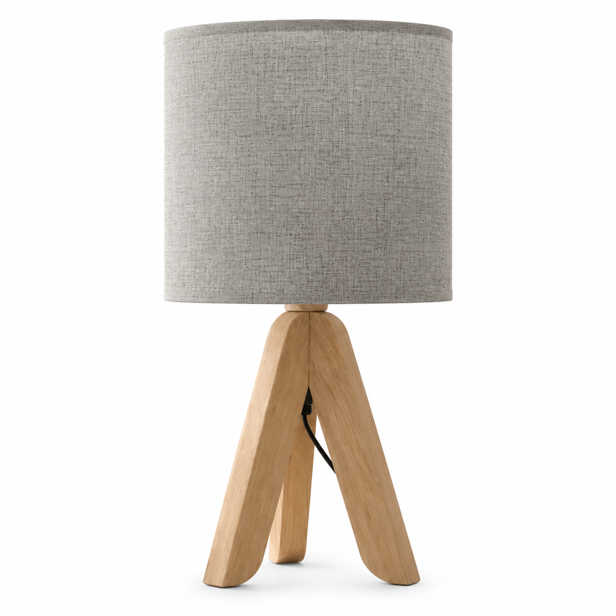 Lámpara de mesa trípode Tripena – con pantalla gris