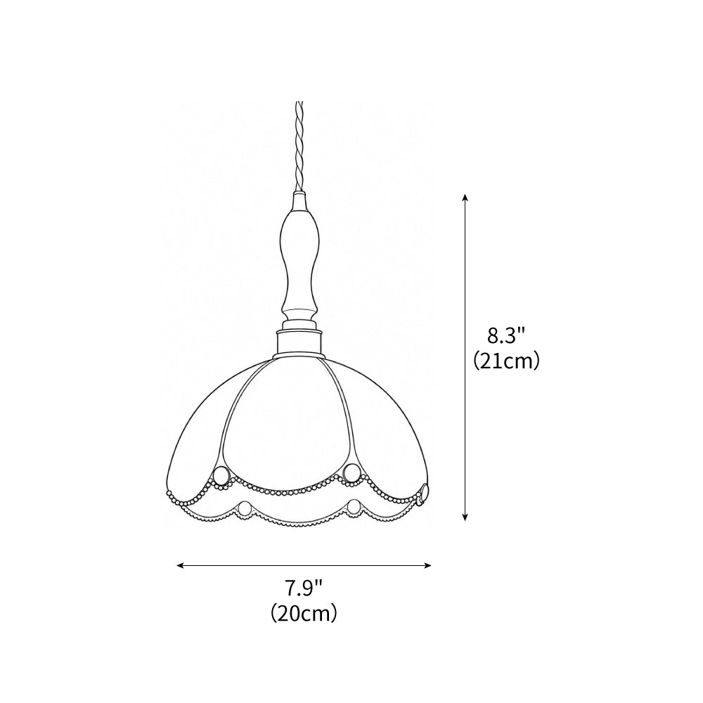 Lámpara colgante de vidriera Gemila sobre una mesa de cocina – imagen 12