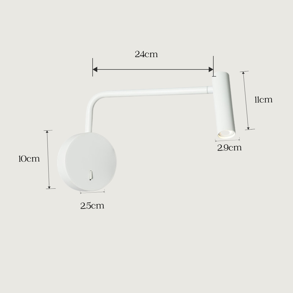Clunie - Lámpara de Pared con Brazo Flexible y Luz Antideslumbrante - Diseño Moderno para Leer y Estudiar