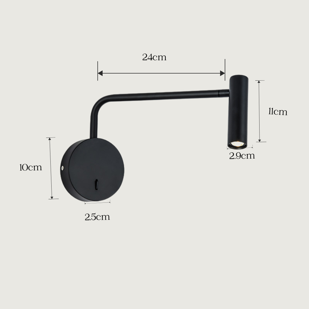 Clunie - Lámpara de Pared con Brazo Flexible y Luz Antideslumbrante - Diseño Moderno para Leer y Estudiar