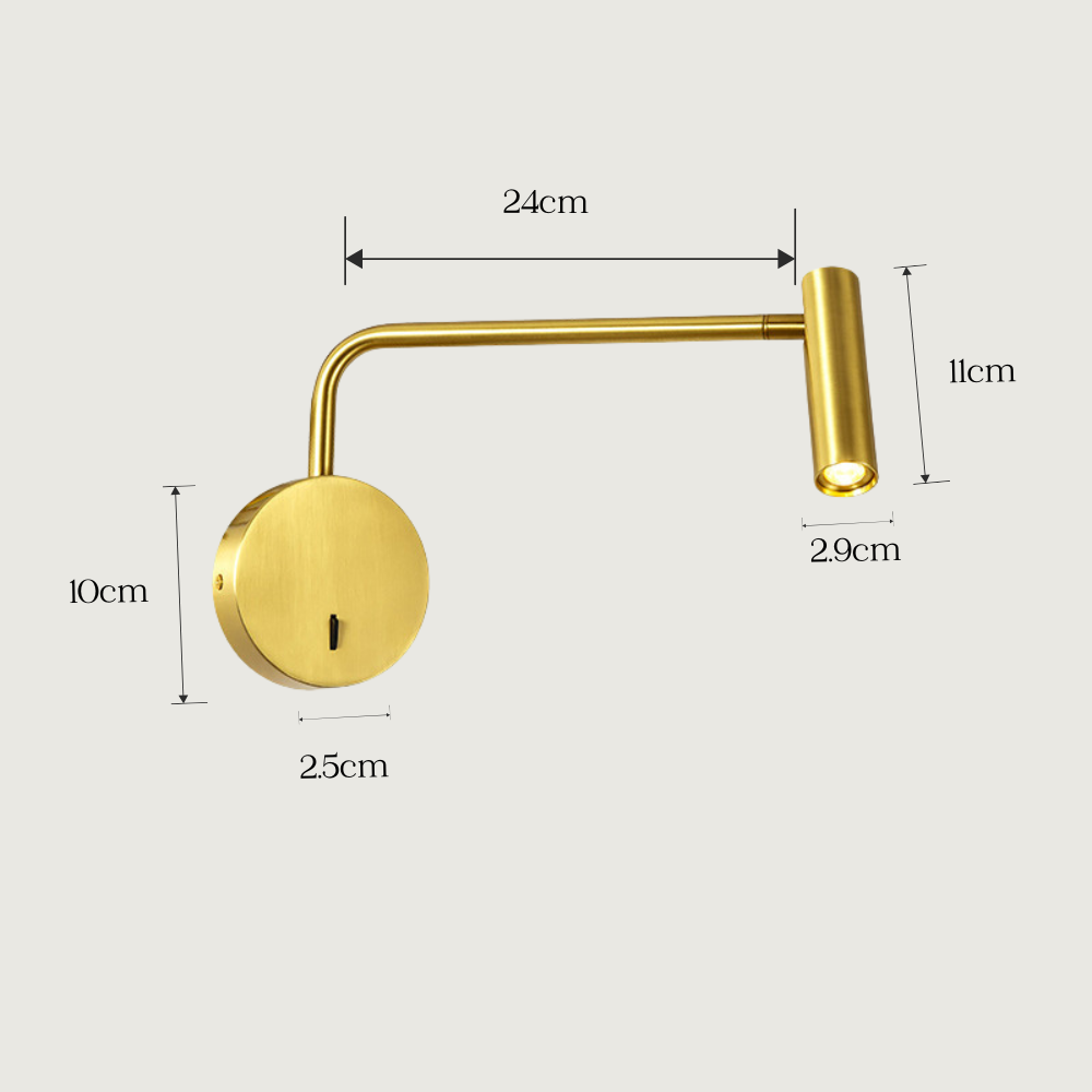 Clunie - Lámpara de Pared con Brazo Flexible y Luz Antideslumbrante - Diseño Moderno para Leer y Estudiar