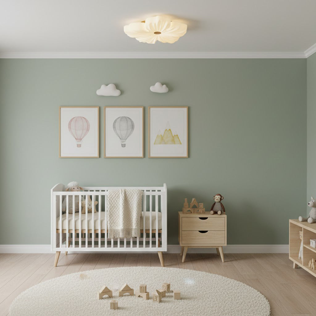 Lámpara de techo LED en forma de flor Petalina en un dormitorio luminoso – imagen 4