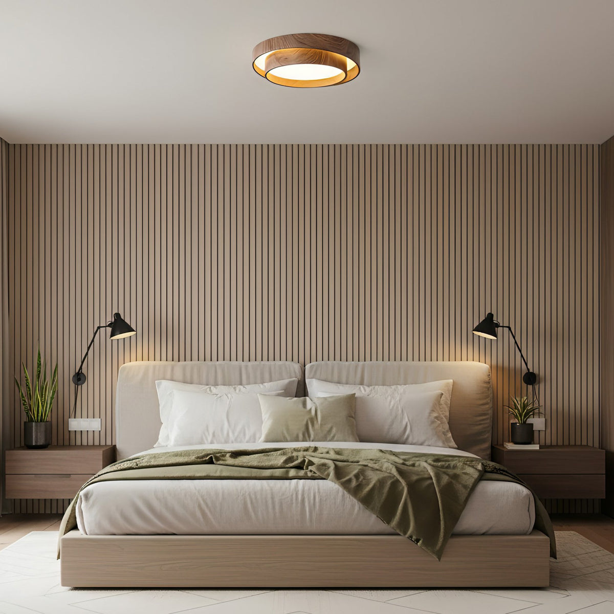 Plafón LED de techo Gandela en un salón contemporáneo – imagen 6
