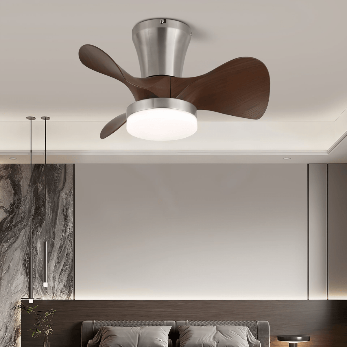 Ventilador de techo con luz Melvento en una cocina moderna – imagen 5