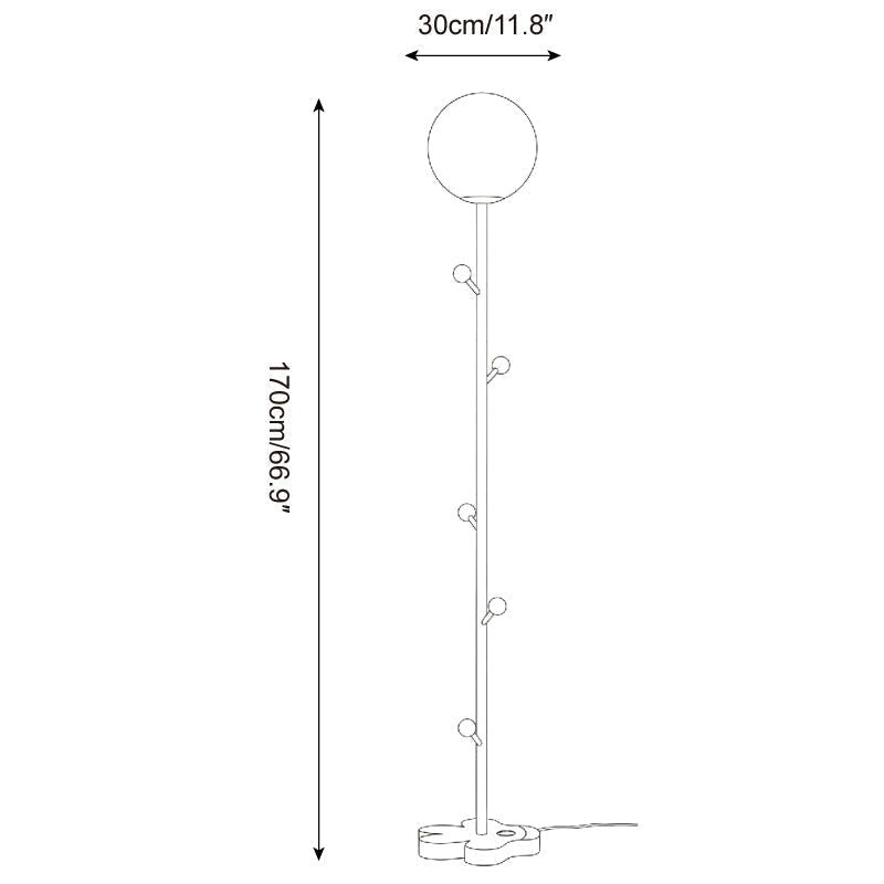 Lámpara de pie rama Ramaya – medidas 30 x 170 cm