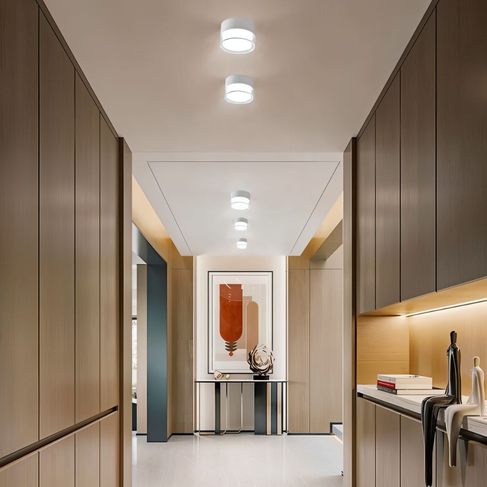 Downlights LED de Techo Compactos en Blanco y Negro para Pasillos – Eficiencia Energética y Diseño Minimalista 1