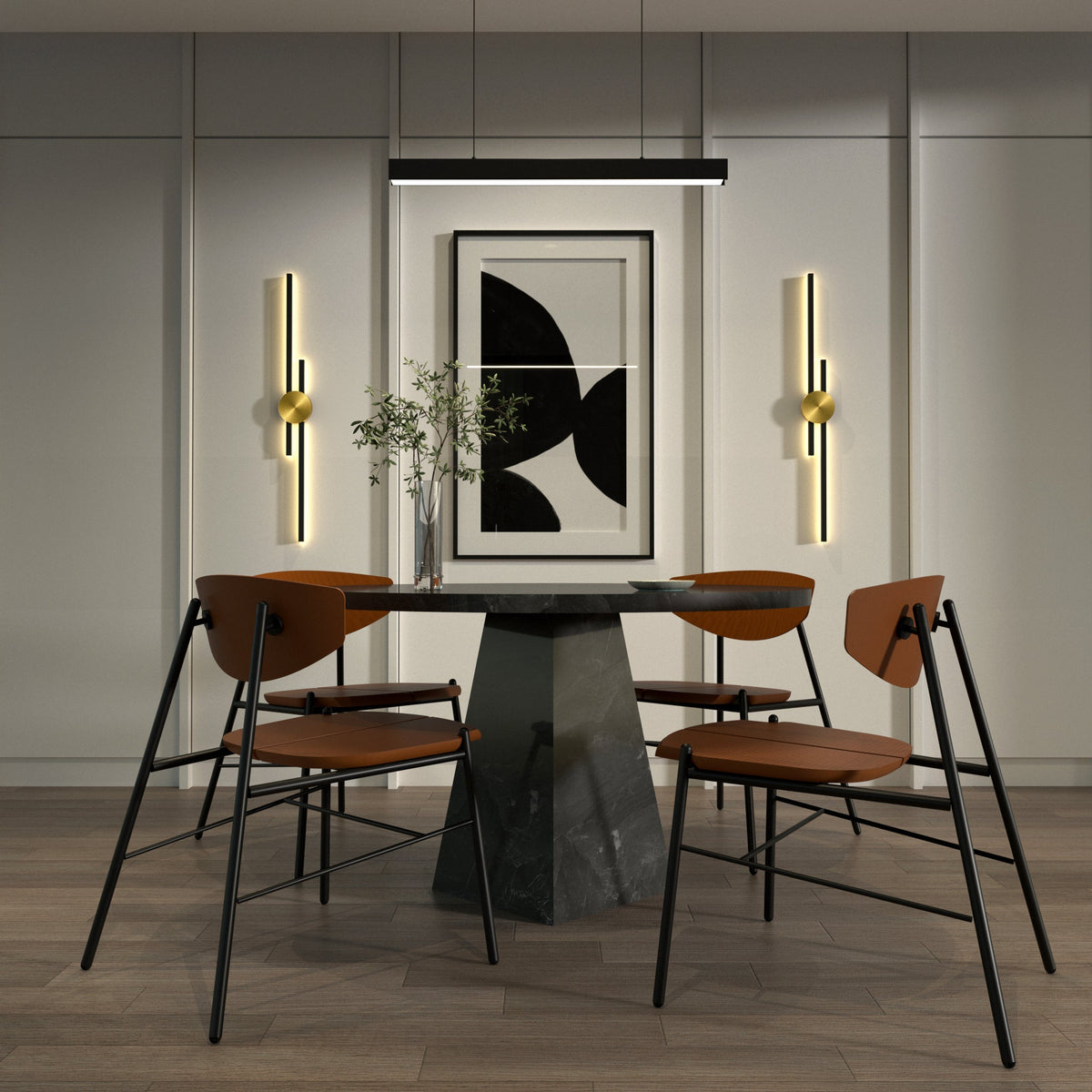 Aplique de pared LED minimalista Elipsa en un salón moderno – imagen 7