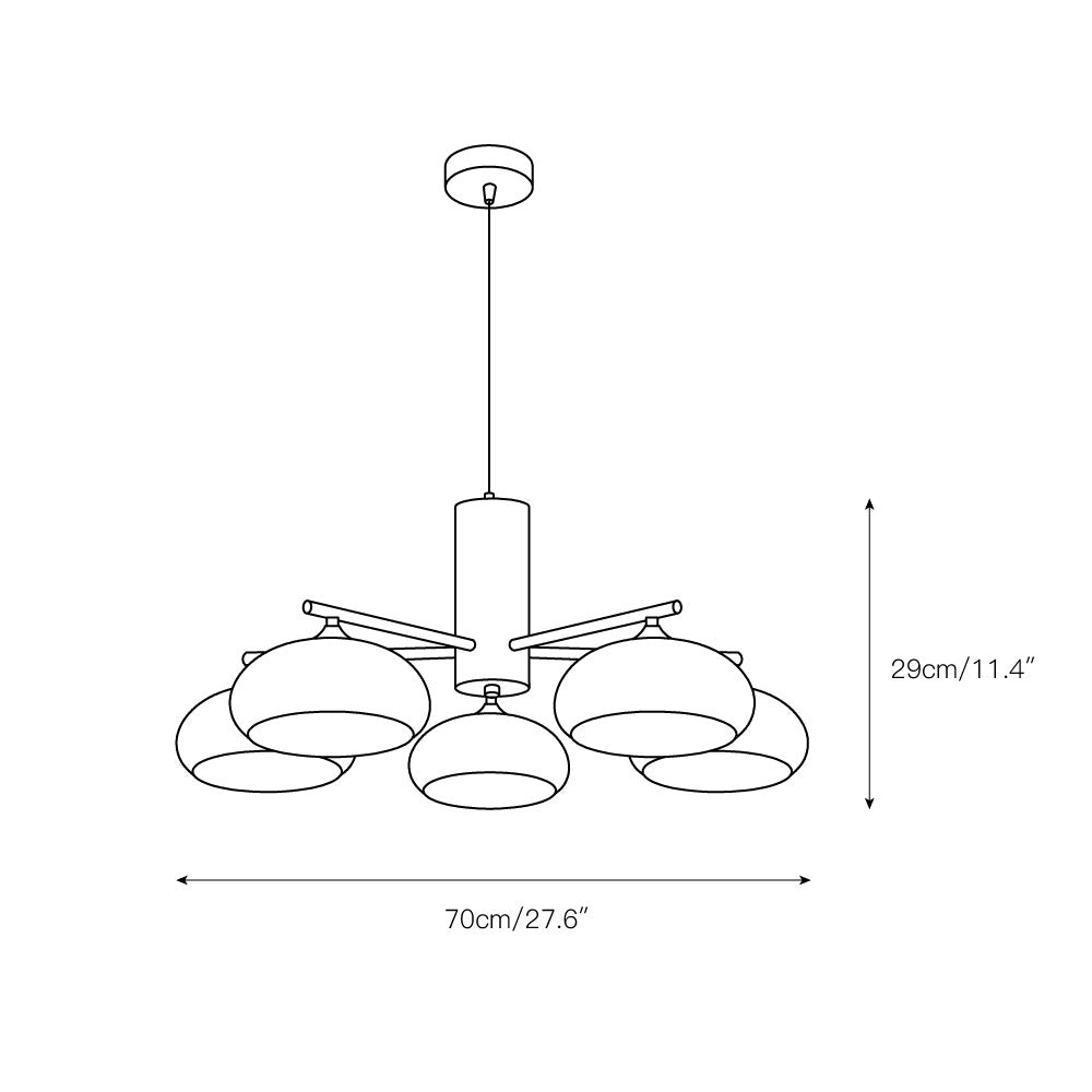 Lámpara araña Zaquina sobre una mesa de comedor – imagen 4