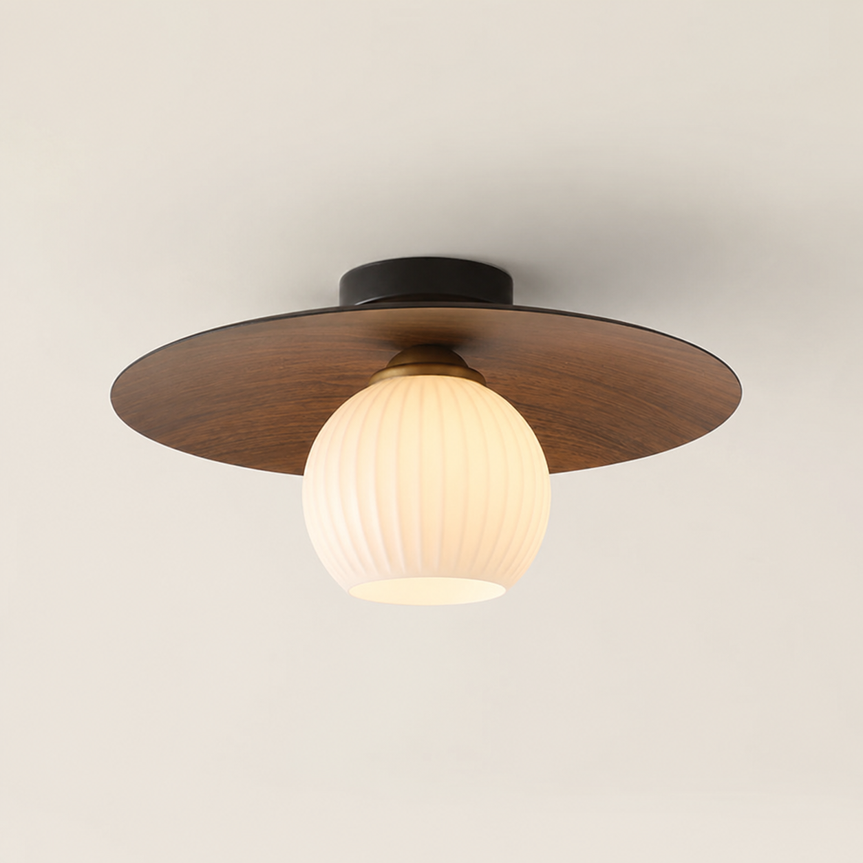 Elvora - Lámpara de Techo Semi-Flush Moderna de Hierro y Vidrio para Comedor y Sala de Estar