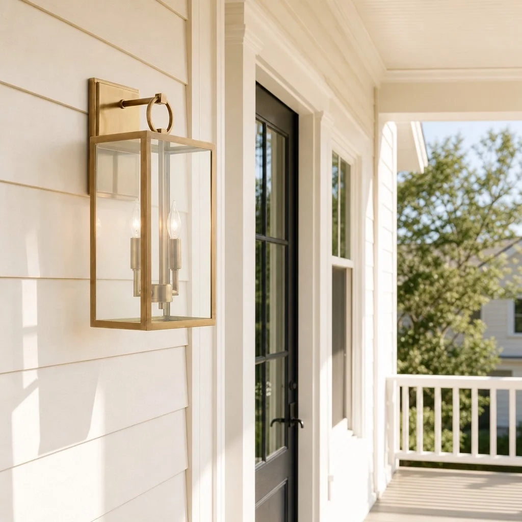 Aplique de pared exterior Candelo junto a una puerta de entrada – imagen 2