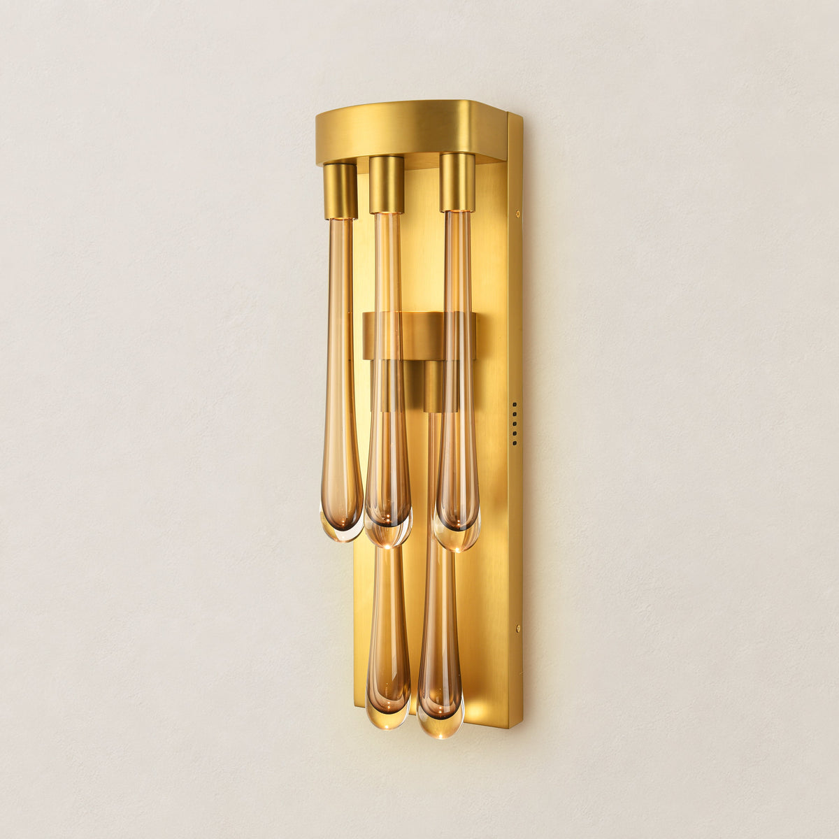 Aplique de pared Yambera con lágrimas de cristal ámbar – vista principal
