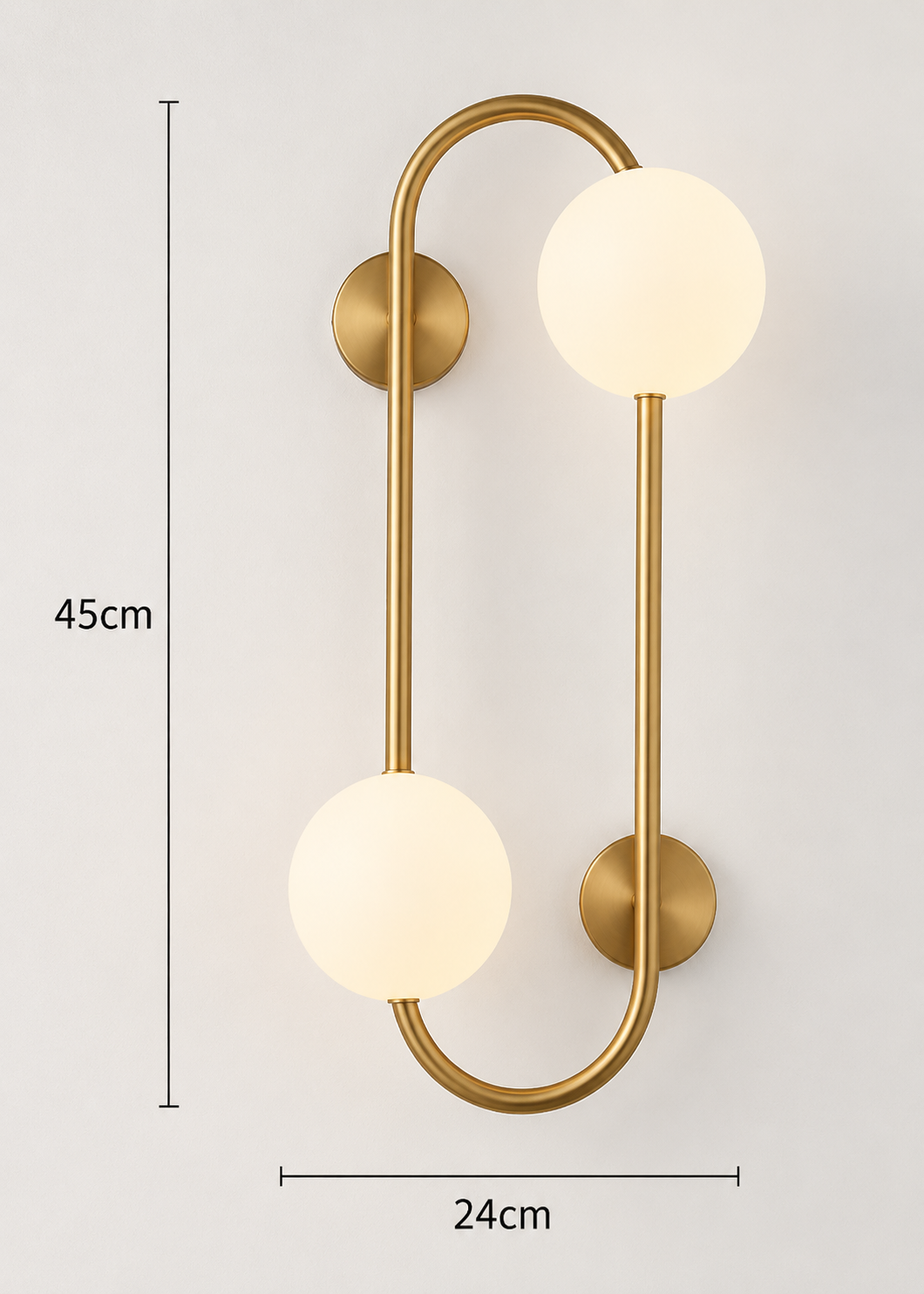 LuzAura - Lámpara de Pared Bolas de Cristal Negro Dorado Moderna Diseño Elegante