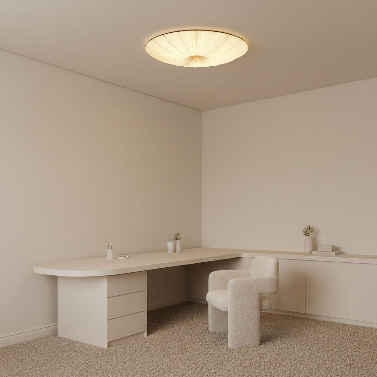 Plafón de tela con flecos Borla en un dormitorio acogedor – imagen 4