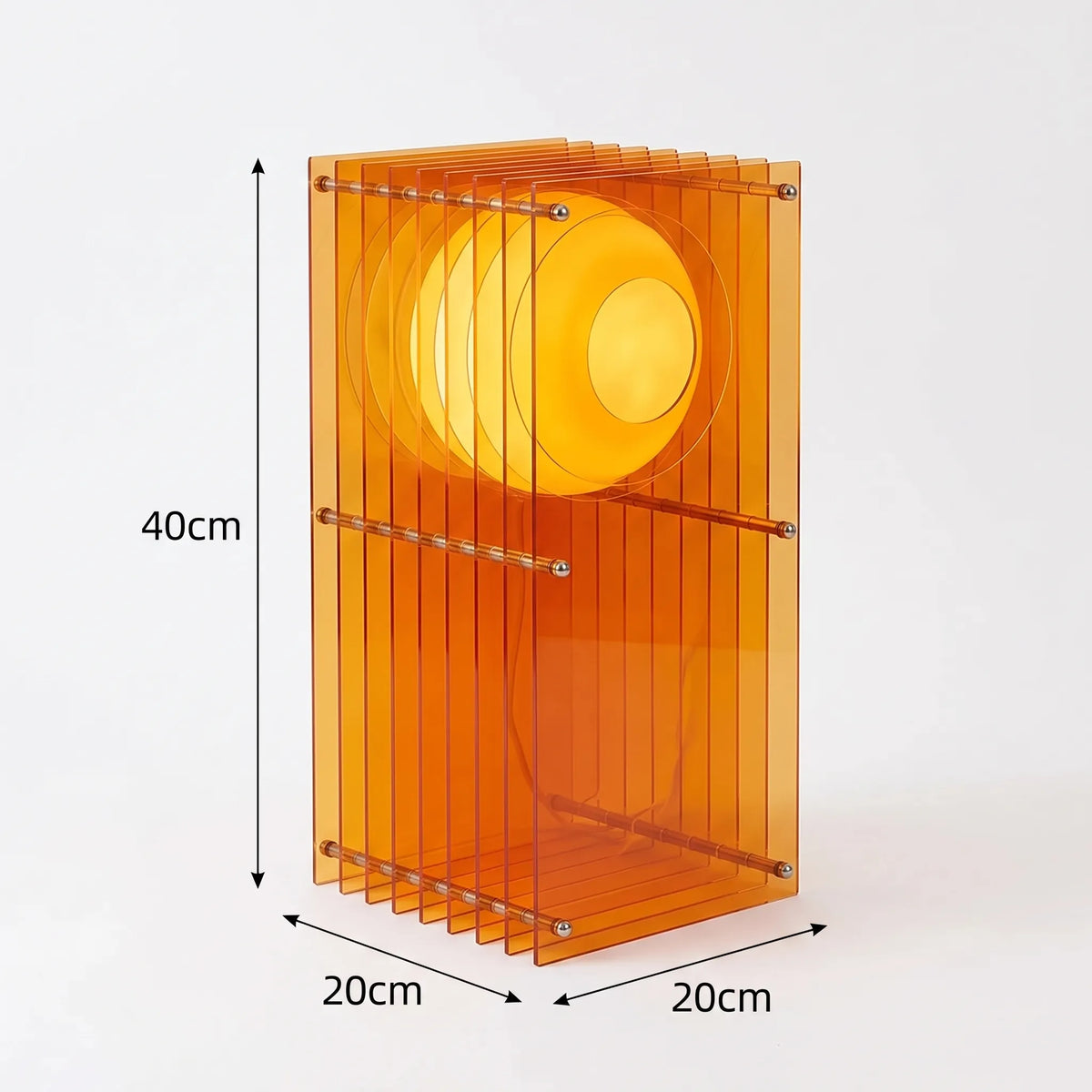 Lámpara de mesa de acrílico naranja Celuna – vista principal