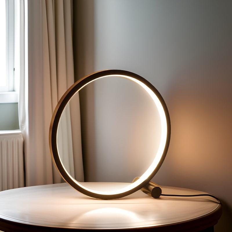 AuraCírculo - Lámpara de Mesa LED con Control Táctil Recargable con USB Negro Blanco 3000K 4500K 6000K