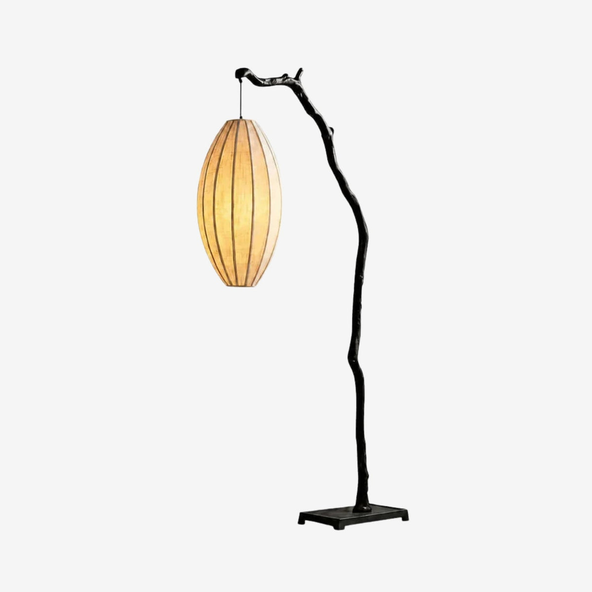 Lámpara de pie rama con farol de tela Sarmela – vista principal