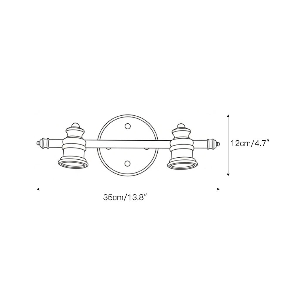 Aplique de pared de latón con focos Focira – 2 focos