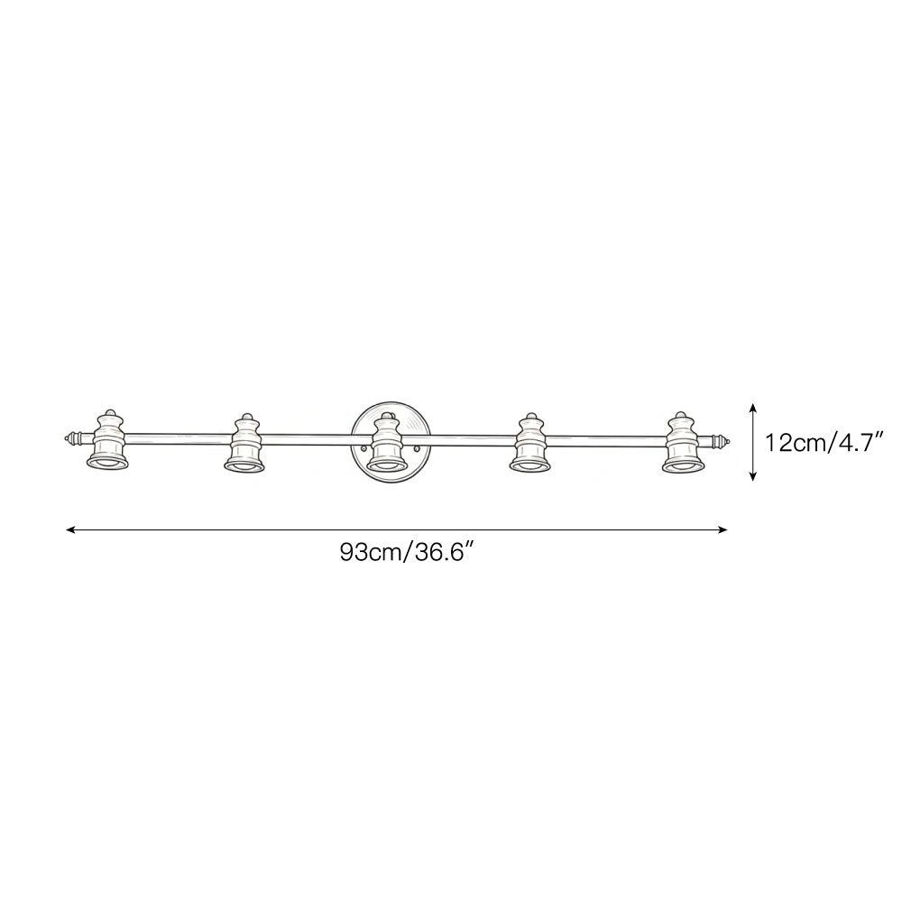 Aplique de pared de latón con focos Focira – 5 focos