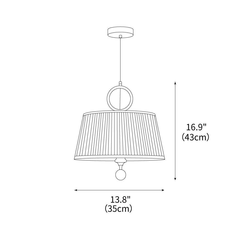 Lámpara colgante con pantalla plisada Jovela sobre una mesa de comedor – imagen 4
