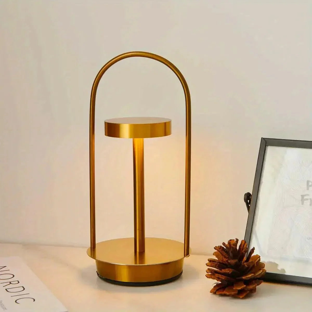 BrilloVintage - Lámpara de Mesa Retro Recargable