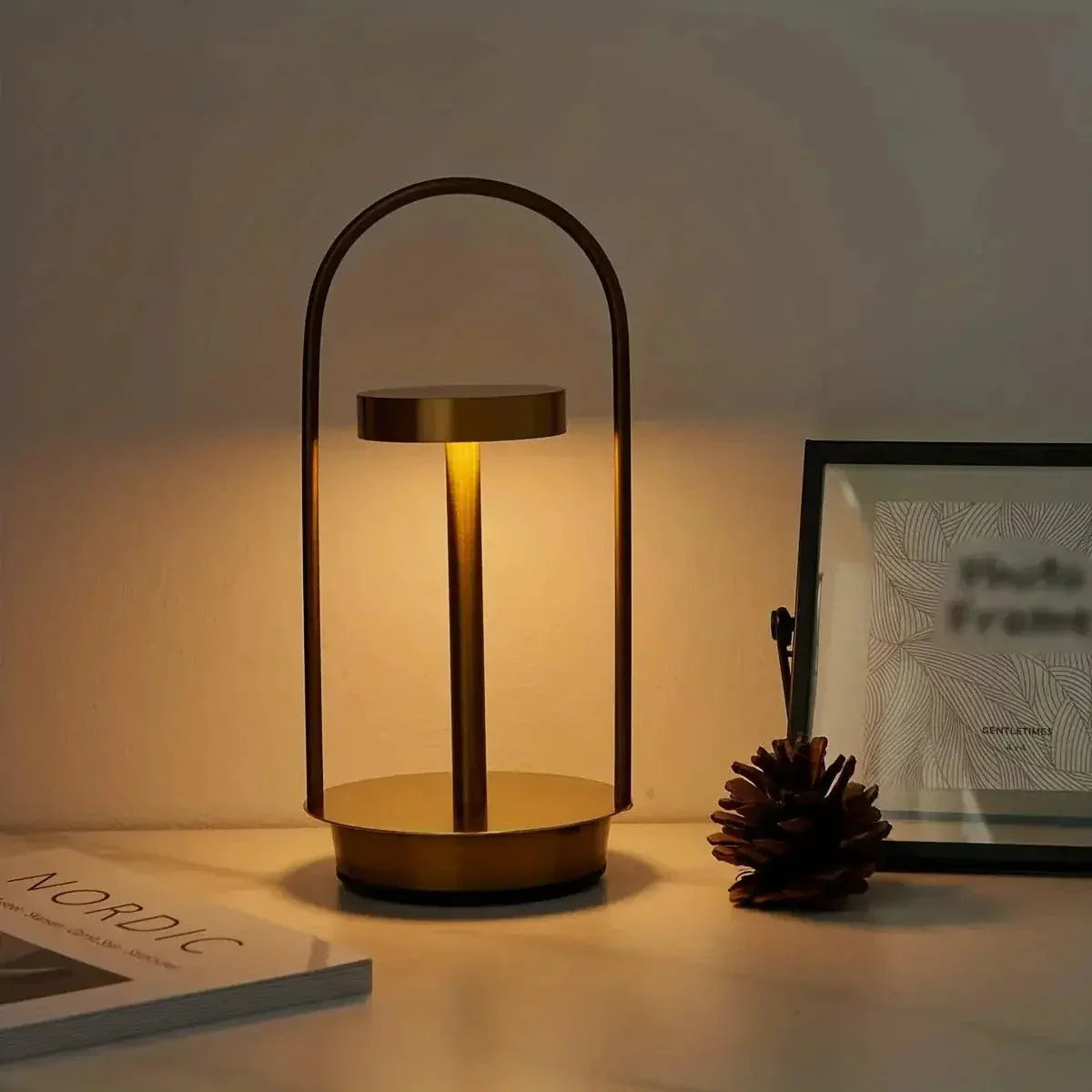 BrilloVintage - Lámpara de Mesa Retro Recargable